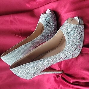 WEDDING Lauren Lorraine sz8.5 STUNNING LIKE NEW rhinestone diamond stile…